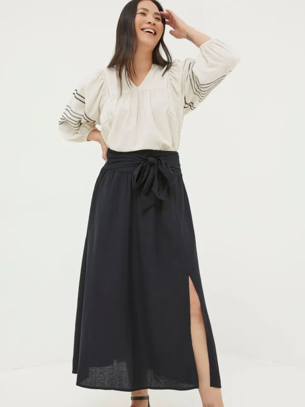 Sascha Midi Skirt With Linen*FatFace Shop