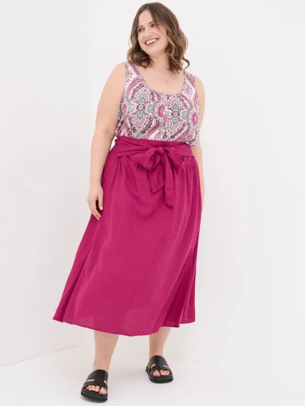 Sascha Midi Skirt With Linen*FatFace Online