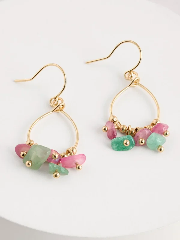 Semi Precious Stone Drop Earrings*FatFace Flash Sale