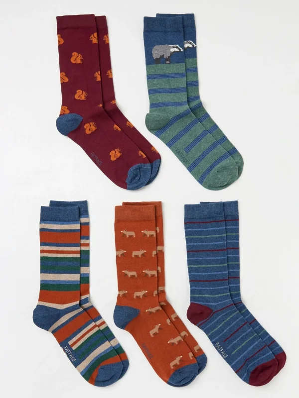 5 Pack Plain Socks*FatFace Best