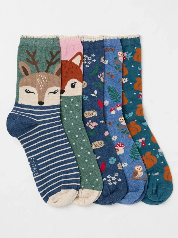 Women's Socks 5 Pack (size 4-7)*FatFace Cheap